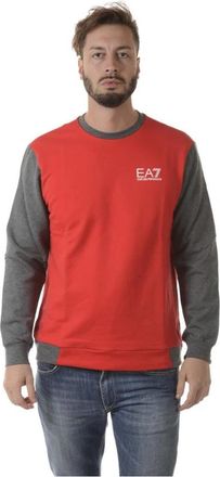 Emporio Armani Sweatshirt - Heren - Sweatshirts - Rood - L - Katoen - Hoodies & sweatvesten