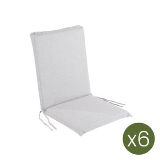 ED&Egrave;N JARD&Iacute; Pack de 6 cojines para sill&oacute;n de jard&iacute;n reclinable olefin gris claro