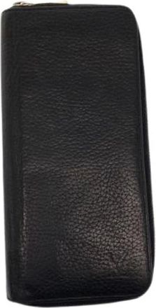 Louis Vuitton Pre-owned Wallets, male, Black, Size: ONE SIZE Pre-owned Zippy Wallet Vertical Leather Long Wallet