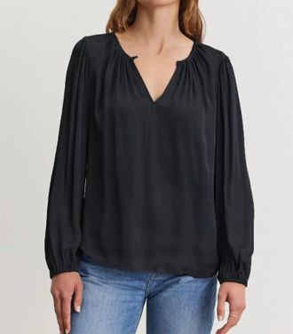 Velvet Womens Riona Satin Blouse In Black