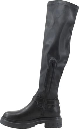 Patrizia Pepe Over-knee Boots - Dames - Over de knie laarzen - Zwart - 38 EU - Leer - Schoenen