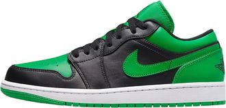 Nike Air Jordan 1 Low Mens Shoes, Black/Black-lucky Green-white, 9.5 UK