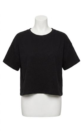 Z Supply Sway Textured Cropped Tee In Black