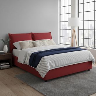 Talamo Italia Talamo Italia Cama Matrimonial Sabrina, Cama Contenedor Con Revestimiento De Tela, 100% Made In Italy, Apertura Frontal, Con Colch&oacute;n Cm 160x200 Inclui