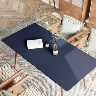 OEM Protector De Mesa De Cuero De 1,8 Mm De Grosor - 40x60 Cm, Protector De Mesa Resistente Para Mesas De Comedor - Azul