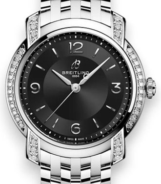 Breitling Premier Quartz Diamond Black Dial Ladies Watch A77330671B1A1