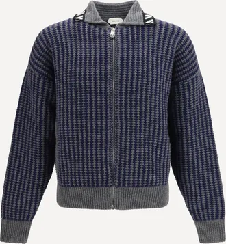 Versace Cardigan con zip in maglia di lana intarsiata Man 50