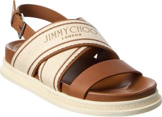 Jimmy Choo London Joa Canvas & Leather Sandal