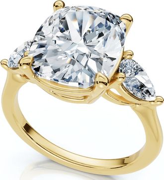 Pompeii3 Certified 5 1/2Ct Annie Cushion Diamond Engagement Ring 14k Gold or Pt Lab Grown