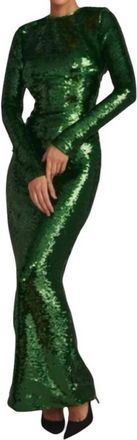 House of CB Belle Pine Sequin Open Back Maxi Dress In Green