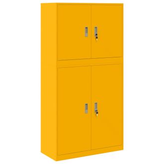 vidaXL Armario De Almacenamiento 2 Uds. Amarillo Mostaza Vidaxl