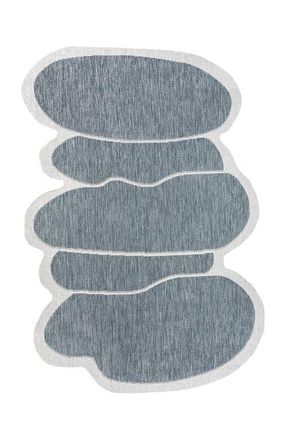Jonathan Y Designs Jasper Modern Rustic Abstract Indoor/Outdoor Shaped Area Rug in Blue/cream at Nordstrom, Size 8Ft 0In X 10Ft 0In