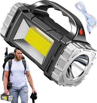 No Brand Linterna - Linterna Para Exteriores - Funciona Con Energ&iacute;a Solar O Recargable - Duradera E Impermeable - Haz De Luz Potente - M&uacute;ltiples Modos De Ilumi