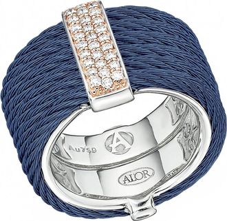 Al&oacute;r Womens Wide Band Ring In Blueberry