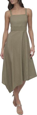 DKNY Dkny Paneled Linen-Blend Dress