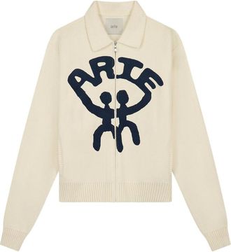 Arte Zip-up Embroidered Cardigan