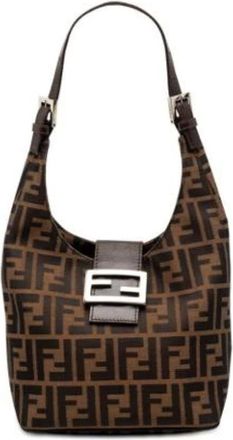 Fendi Pre-owned Shoulder Bags, female, Brown, Size: ONE SIZE Pre-owned Zucca Handbag