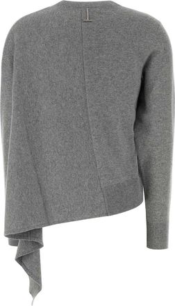 Alexander McQueen Womens Crwnk Jumper Gray Asymmet