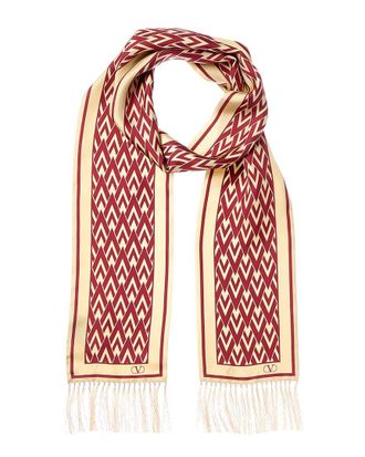 Valentino Toute La V Silk Scarf