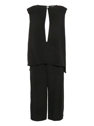Elisabetta Franchi 2024 crepe jumpsuit - women - Polyester/Viscose/Virgin Wool - 44 - Black