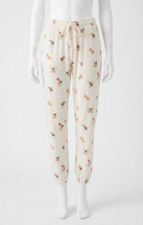 Z Supply Overnight Love Pup Jogger Pants In Vanilla Ice