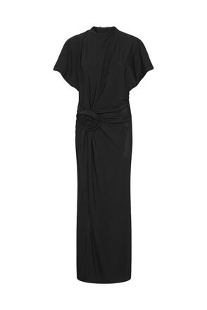 Rotate Rose Draped Open-Back Maxi Dress