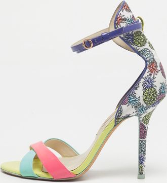 Sophia Webster Multicolor Leather And Printed Fabric Nicole Ankle Strap Sandals