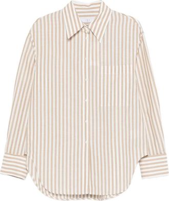 Iro Beige Striped Cotton Shirt