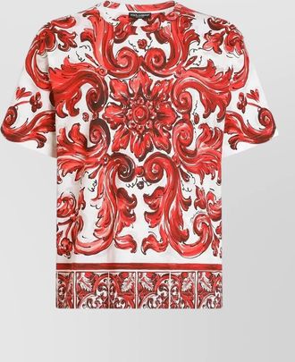 Dolce & Gabbana majolica print cotton jersey crew t shirt