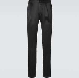 Rubinacci Reversible silk straight pants
