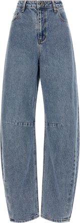 Self Portrait Blue Barrel Leg Jeans Blu-Donna