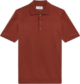 Ferrante Linnen Katoenen Poloshirt - Heren - Polos - Bruin - 2XL - Katoen - Tops