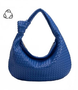 Melie Bianco Womens Brigitte Large Vegan Shoulder Bag In Cobalt