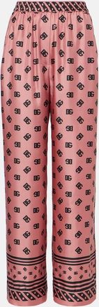 Dolce & Gabbana Pantaloni a palazzo DG in raso di seta