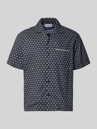 Lacoste Relaxed Fit Freizeithemd aus Baumwoll-Mix Modell Tennisco in Marine, Gr&ouml;&szlig;e 39