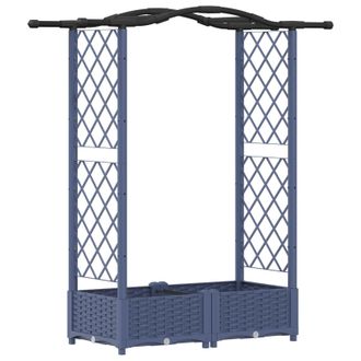 vidaXL Cama Elevada Con Trellis Y Techo Gris 124 X 40 X 125 Cm Pp Vidaxl