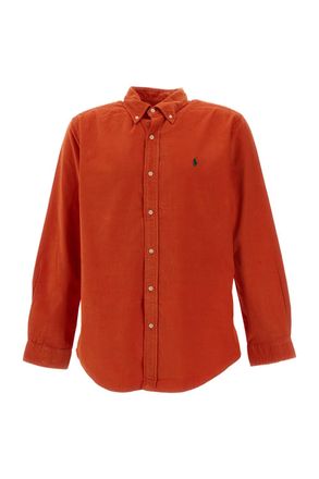 Polo Ralph Lauren Orange Corduroy Custom Fit Cotton Shirt