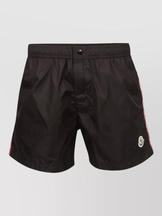 Moncler swim shorts logo side stripe back pocket