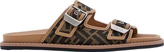 Fendi Sandalo met brede en verstelbare banden - Heren - Sandalen - Bruin - 41 EU - Schoenen