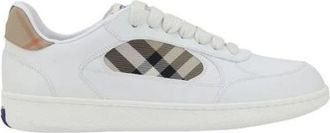 Burberry Iconische Check Leren Sneakers - Heren - Sneakers - Wit - 44 EU - Leer - Schoenen