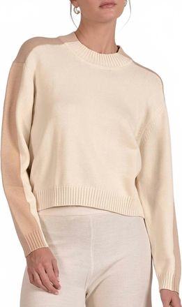 Elan Mila Colorblock Sweater In Beige
