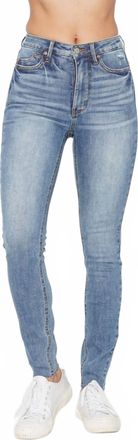 Judy Blue High Waisted Tummy Control Vintage Shield Pockets Skinny Jeans In Medium Blue
