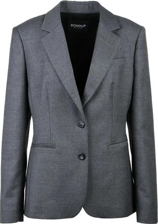 Dondup Grey Tailored Stretch Virgin Wool Blazer