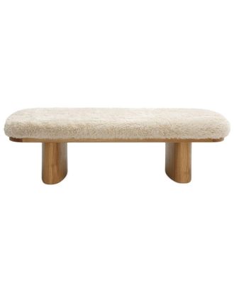 TOV Furniture Ollie Straight Vegan Shearling Large Bench