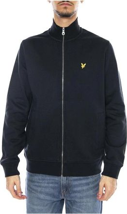 Lyle & Scott Brushback Sweatshirt met Volledige Rits - Heren - Vesten met rits - Blauw - S - Katoen - Hoodies & sweatvesten