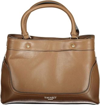 Twinset Elegante Borsa Tote in Pelle con Manici Superiori - - Bags - Donna - Marrone - ONE SIZE