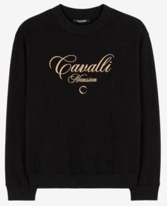 Roberto Cavalli Mansion Logo Cotton Sweatshirt, Size X-Small