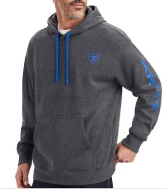 Ariat Sleeve Logo Hoodie In Charcoal Heather