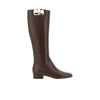 Valentino Garavani Brown Calfskin Womens Boots