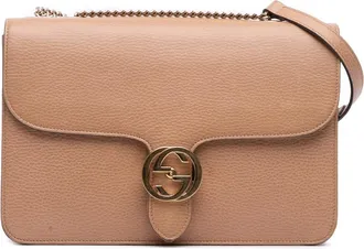 Gucci Pre-owned Gucci Medium Dollar Calfskin Interlocking G Crossbody 510303 527066